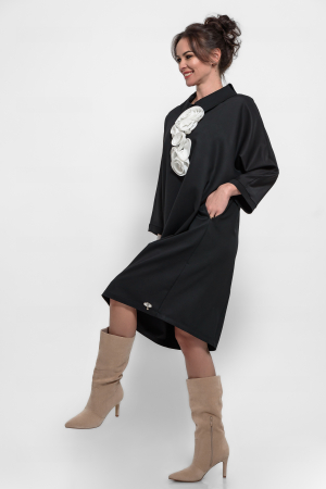 Rochie stofa marime mare cu accesoriu handmade [2]