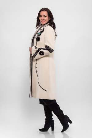 Palton Effect 100% lână cu aplicatii handmade [2]