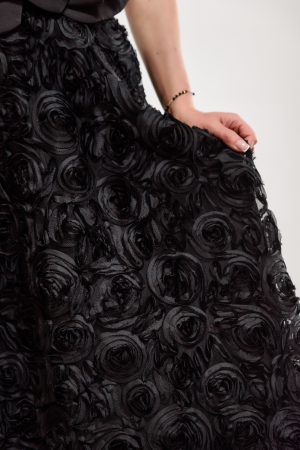 Fusta tulle negru cu flori 3D [2]