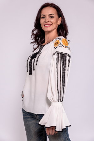 Bluza Effect din panza de bumbac cu broderie si dantela [1]