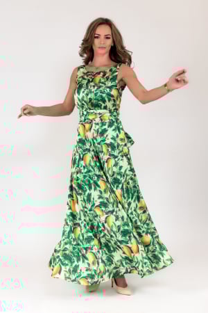 Rochii elegante - Rochie voal satinat imprimeu digital