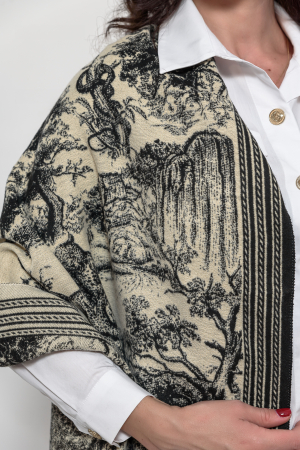 Esarfa groasa pufoasa cu imprimeu jungle [2]