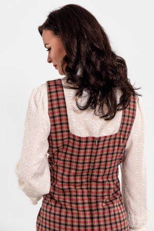 Sarafan Effect midi din stofa cu carouri [3]