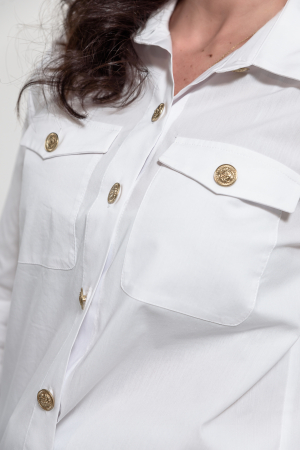 Camasa poplin  cu buzunare si nasturi aurii [3]
