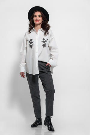 Camasi - Camasa oversize cu broderie din paiete negre