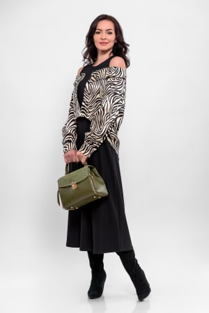 Rochii - Rochie ce murmură eleganță,  cu umeri dezgoliti si imprimeu zebră