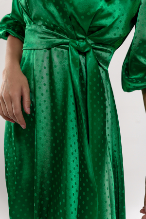 Rochie tripluvoal  satinat cu buline si floare supradimensionata [3]