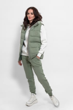 Compleuri cu pantaloni - Compleu verde sport din 3 piese