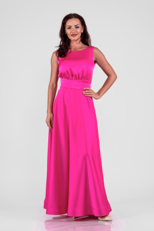 Rochii - Rochie effect lunga roz intens-eleganta care danseaza cu tine