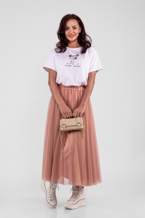 Colectia Noua - Fusta tulle_roz pudra
