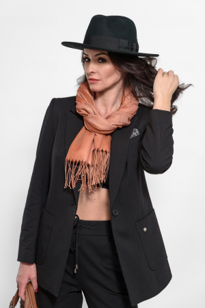 Sacou negru clasic din stofa de bumbac moale [1]