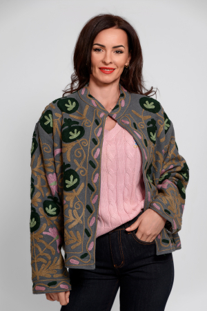 Jachete - Jacheta bumbac 100% cu broderie decorativa
