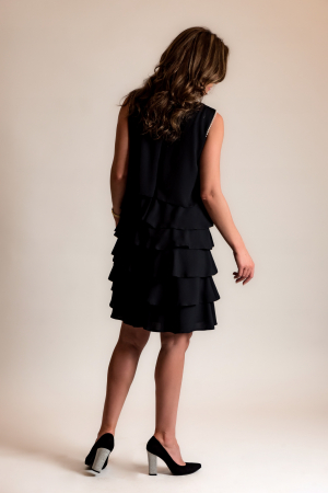 Rochii elegante - Rochie din triplu voal cu perle