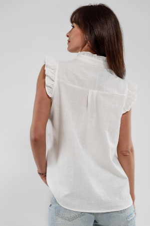 Camasa panza cu flori albastre brodate [3]