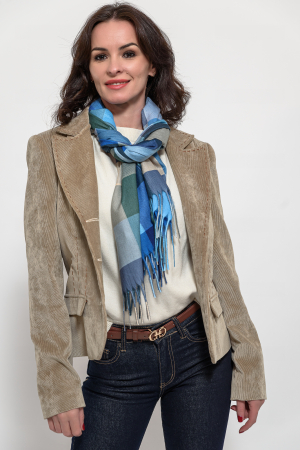 Sacou catifea reiata bej cusaturi ornamentale [3]