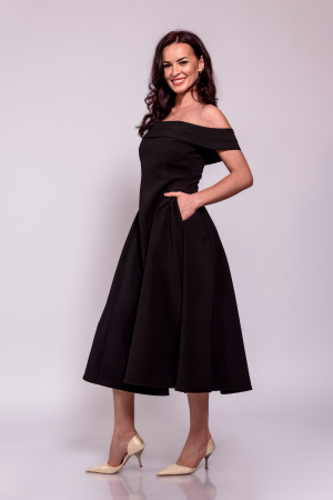 Rochie Bridgerton cu decolteu romantic peste umeri [1]
