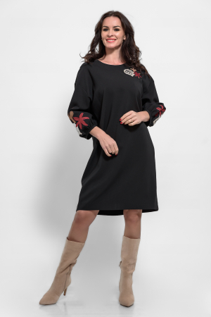 Rochii - Rochie marime mare cu broderie stilizata