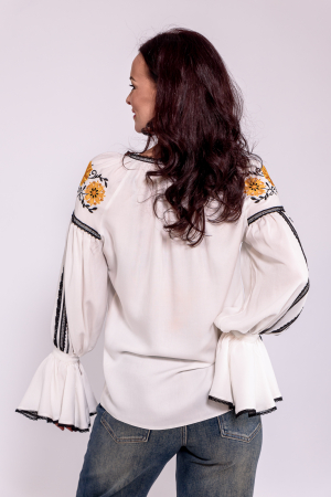 Bluza Effect din panza de bumbac cu broderie si dantela [2]