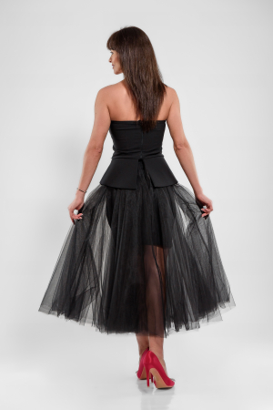 Rochie ocazie corset plus tulle_negru [2]