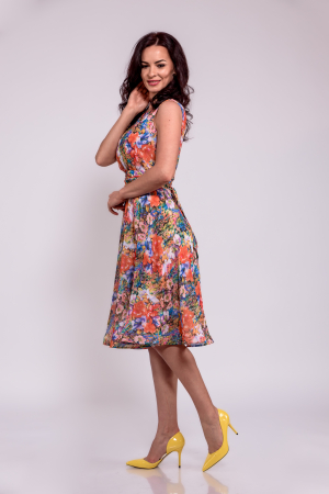 Rochie scurta petrecuta la spate_flori multicolora [1]