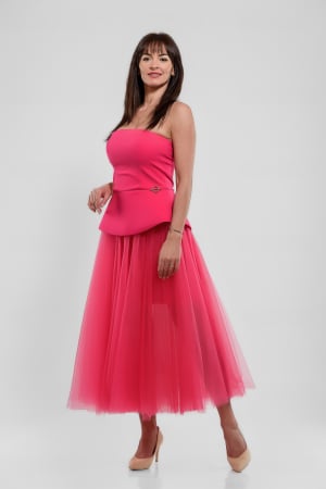 Rochii de ocazie - Rochie ocazie corset plus tulle_fucsia
