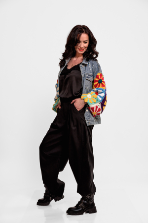 Pantaloni - Pantalon balon, trendy, larg, pense in fat, buzunare laterale