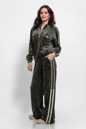 Compleu casual catifea oliv [3]