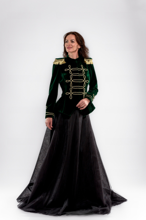 Fusta extra lunga din tulle  negru cu rijelina [2]