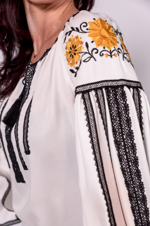 Bluza Effect din panza de bumbac cu broderie si dantela [3]