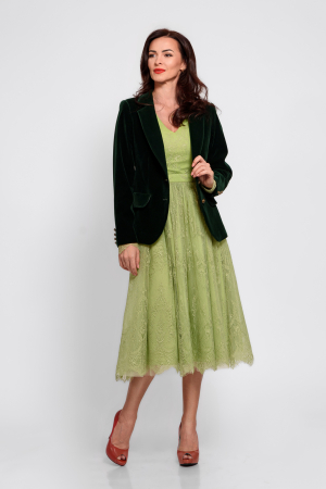 Rochie Effect dantela fina chantilly_verde fistic [3]