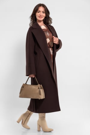 Paltoane - Palton stofa cu casmir,oversize  maro ciocolata