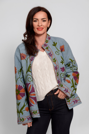 Jachete - Jacheta bumbac 100% cu broderie decorativa