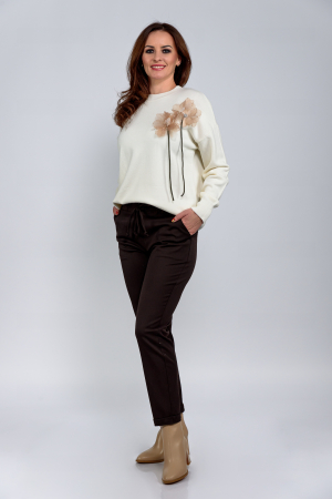 Pulover ivoire cu floare 3d [1]