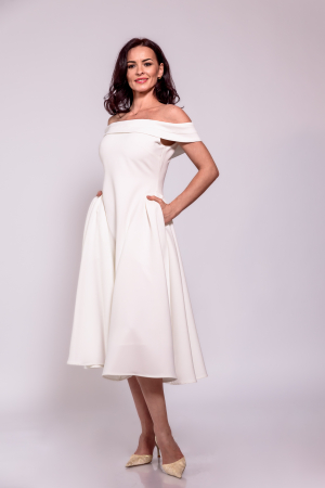 Rochii elegante - Rochie Bridgerton cu decolteu romantic peste umeri