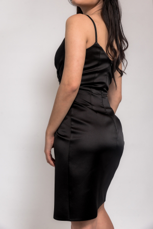 Rochie satin cu pliuri in fata [1]