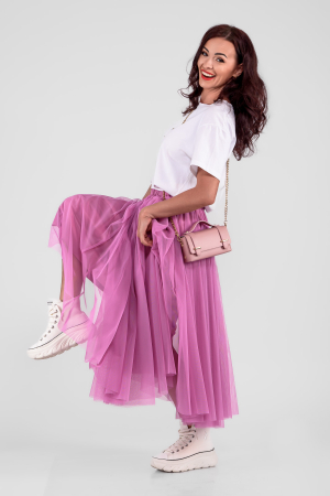 Fusta tulle roz-eleganta fara efort in fiecare zi [2]