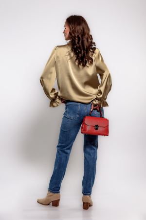 Bluza satin olive cu jabou [2]