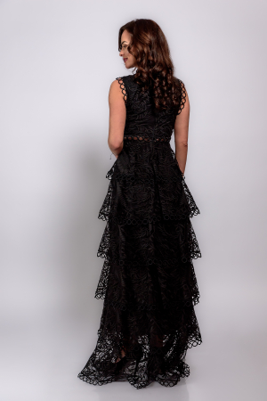 Rochie de ocazie lunga romantica din dantela cu detalii rafinate [2]