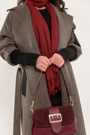 Palton stofa pepit cu casmir si mansete din tricot [2]