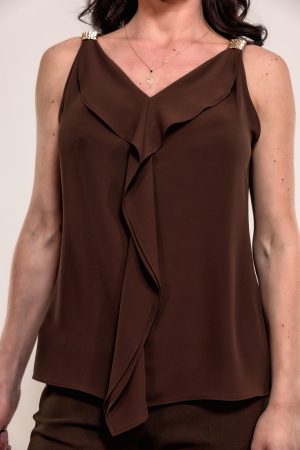 Maieu maro cu volan in fata si accesoriu auriu [2]