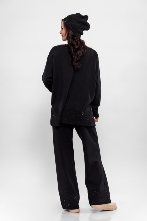 Compleu  negru tricotat cu caciulita [2]