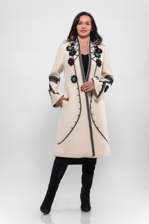 Palton Effect 100% lână cu aplicatii handmade [1]