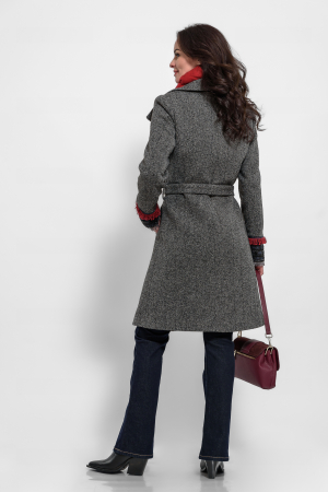 Palton stofa bradut cu accesorii brodate la maneci [2]