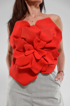 Top cu floare 3D_rosu [3]