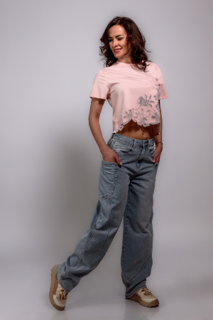 Blugi - Blugi trendy cu buzunare  mari laterale
