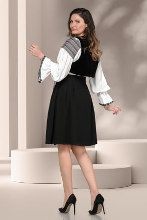 Fusta Effect stofa cu motive traditionale albe [2]
