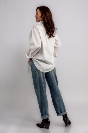 Camasa poplin premium cu broderie neagra [3]