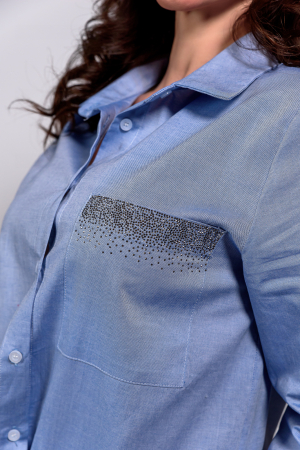 Camasa bumbac 100% cu ștrasuri la buzunare [2]