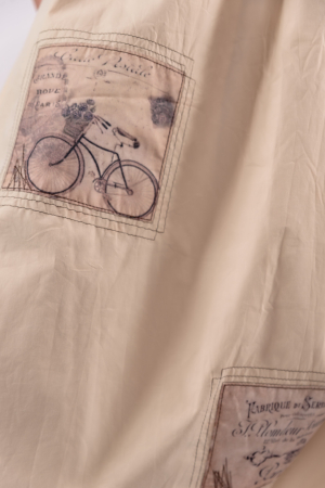 Fusta din bumbac cu aplicatii pictate vintage [2]