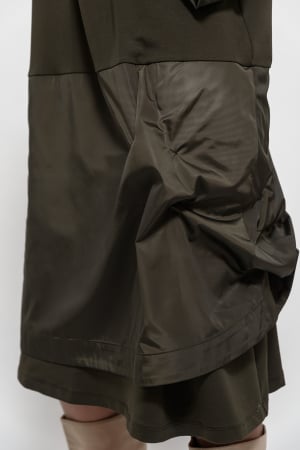 Rochie marime mare bumbac cu tafta oliv [3]